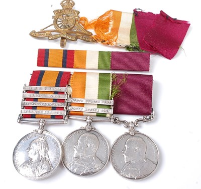 Lot 2100 - A Boer War trio of medals to include Queen's...