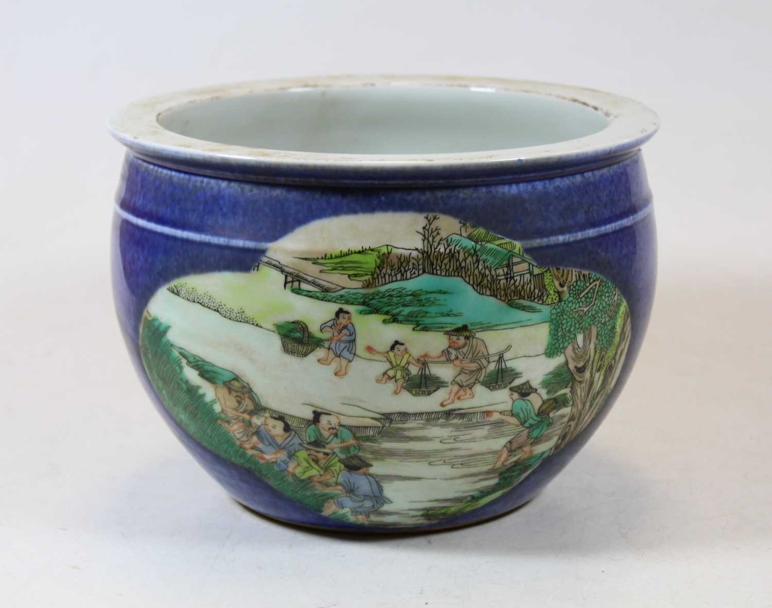 Lot 68 - A reproduction Chinese stoneware jardinière,...