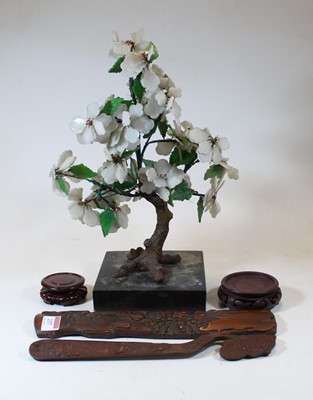 Lot 237 - A modern Chinese ruyi sceptre type carving;...