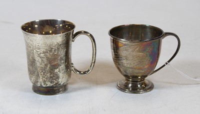 Lot 258 - A 1970s silver christening mug initialled RDR...
