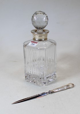 Lot 260 - A modern cut clear glass decanter and stopper...