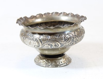 Lot 261 - An Edwardian silver bowl, having a wavy rim to...