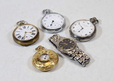 Lot 325 - A Le Cheminant gilt metal half hunter pocket...