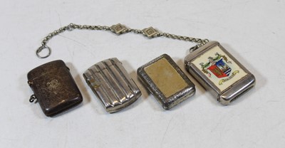 Lot 328 - A circa 1900 white metal pocket vesta, of...