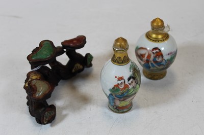 Lot 429 - A Chinese cast iron and hardstone set brush...