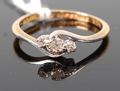 Lot 365 - An 18ct gold  and platinum diamond three stone...