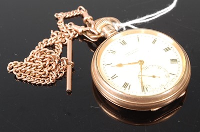 Lot 374 - A V.A. Cardall gent's gold plated open face...