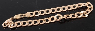 Lot 380 - A 9ct gold flat curblink bracelet, 4.6g