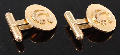 Lot 386 - A pair of 9ct gold and gilt metal gent's...