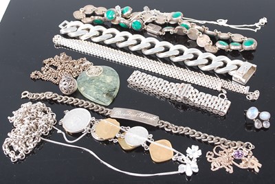 Lot 406 - Assorted silver and white metal costume...