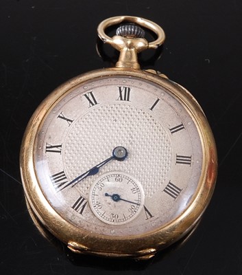 Lot 2669 - An 18ct yellow gold lady's open face keyless...