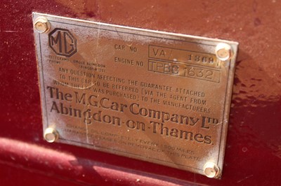 Lot 3423 - 1938 MG VA 1½ two door 4 seat open tourer Reg...