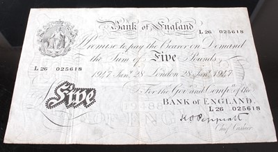 Lot 2237 - Great Britain, Bank of England five pound note...