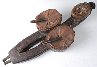 Lot 71 - * A set of figural blacksmiths bellows, the...