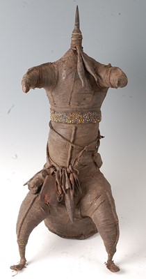 Lot 75 - * A large Power fetish figure, of hide covered...