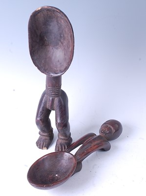 Lot 78 - * Two carved wooden zoomorphic spoons, Dan...