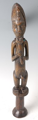 Lot 98 - * A Shango wand style prestige staff, carved...