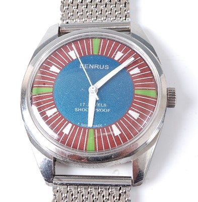Lot 2752 - A gent's Benrus steel cased mechanical wrist...