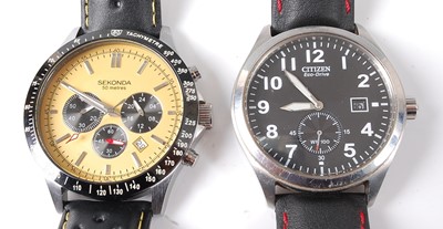 Lot 2764 - A gent's Citizen Eco Drive WR100 steel cased...