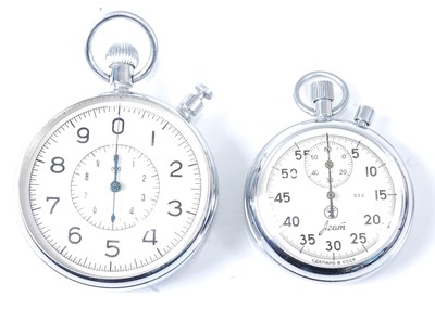 Lot 2767 - A Russian nickel cased stop watch having...