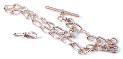 Lot 2778 - A yellow metal curb link watch chain stamped...