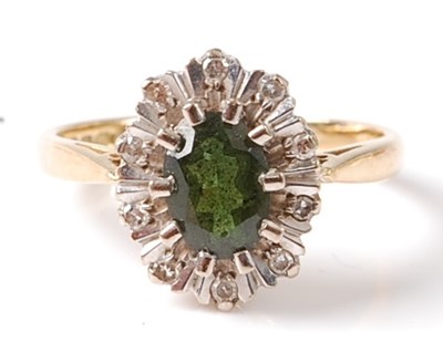 Lot 2787 - An 18ct yellow and white gold tourmaline and...