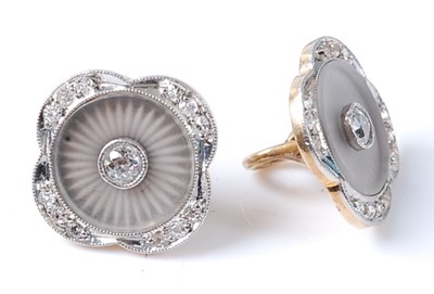 Lot 2798 - A pair of yellow and white metal diamond set...