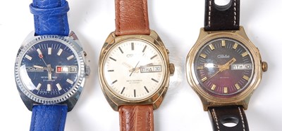 Lot 2801 - A Soviet gent's Slava steel cased automatic...