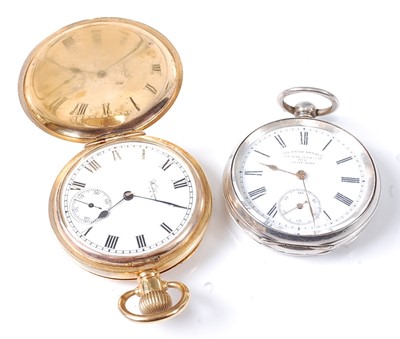 Lot 2804 - A Waltham gent's gold plated full hunter...