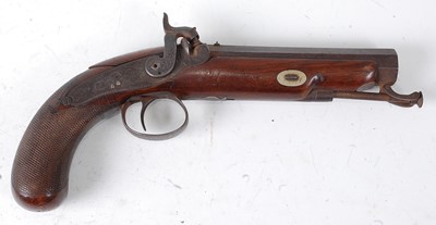 Lot 2290 - A 19th century percussion pistol, having a...
