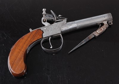 Lot 2300 - A 19th century flintlock box-lock pocket...