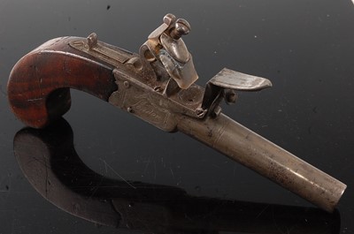 Lot 2316 - A 19th century flintlock box-lock pocket...