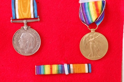 Lot 2110 - A WW I British War and Victory pair, naming...