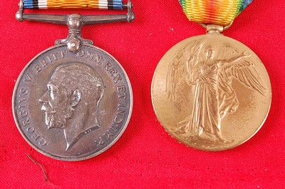Lot 2117 - A WW I British War and Victory pair, naming...