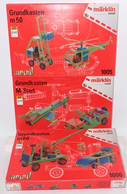 Lot 1909 - Three Marklin metal basic sets nos. 1005, 1006...