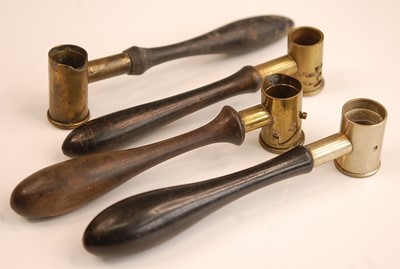 Lot 2482 - A 19th century powder measure, the brass...