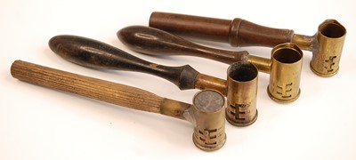 Lot 2483 - A 19th century powder measure, the brass...