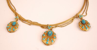 Lot 3096 - A late Victorian yellow metal meshlink necklet,...