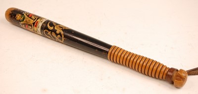 Lot 2400 - A George III policeman's truncheon, polychrome...