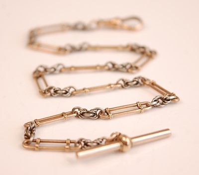 Lot 3157 - A 9ct yellow gold and white metal fetter link...