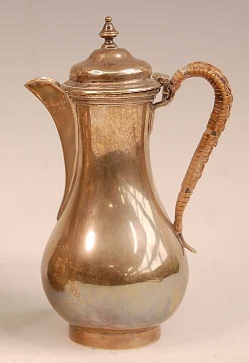 Lot 3057 - An Edwardian silver bachelors coffee pot, of...