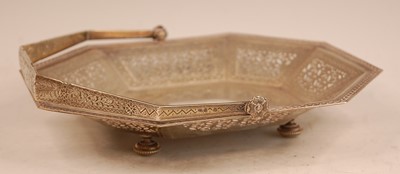 Lot 3058 - A late Victorian silver table basket, of...