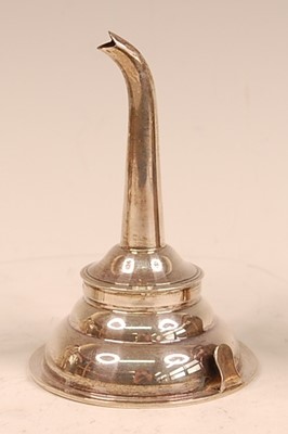 Lot 3063 - A modern silver wine funnel, the bowl having a...