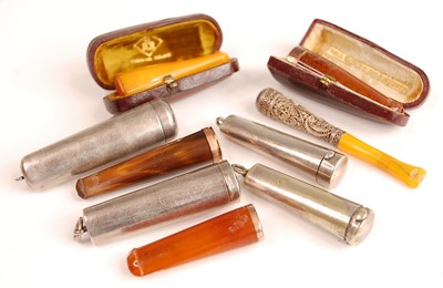 Lot 3185 - An Edwardian silver cheroot holder, Chester...