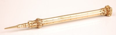 Lot 3183 - A Victorian gilt metal propelling pencil,...