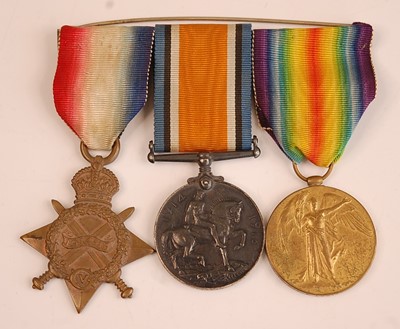 Lot 2152 - A WW I trio to include 1914-15 Star, British...