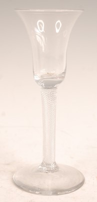 Lot 3044 - A mid-18th century wine glass, the waisted...