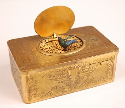 Lot 3192 - A circa 1900 French gilt brass musical...
