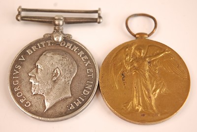 Lot 2156 - A WW I British War and Victory pair, naming...
