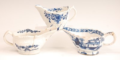Lot 3029 - A Lowestoft porcelain cream boat, having a...